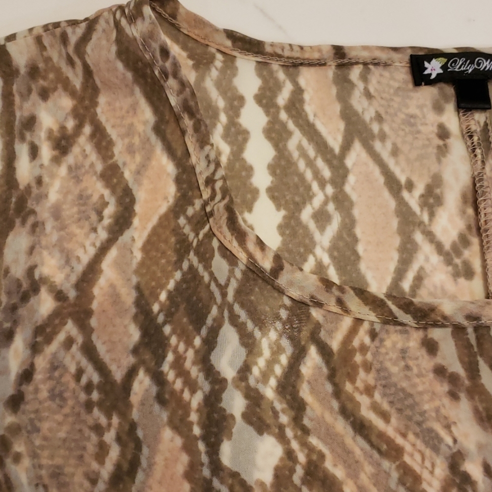 Neutral snakeskin print blouse - Picture 2 of 2